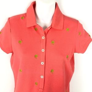 Lilly Pulitzer // sz XS living coral golf polo tee